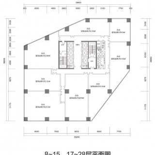 8-15、17-28层平面图