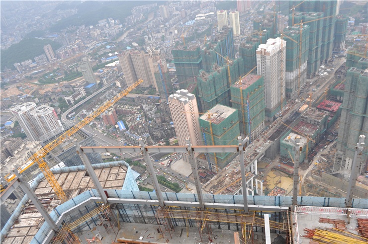 城市印象:贵州第一高楼施工进入冲刺阶段