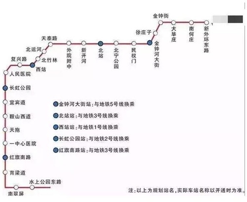 天津地铁6号线人民医院站至水上东路站今年7
