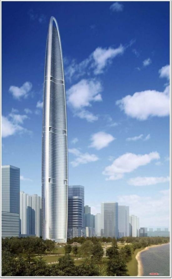 武汉绿地中心,楼高636米,共125层,计划2017年完工.