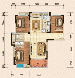 联投汉口郡,联投汉口郡3室2厅116㎡户型图,朝向-武汉凤凰网房产