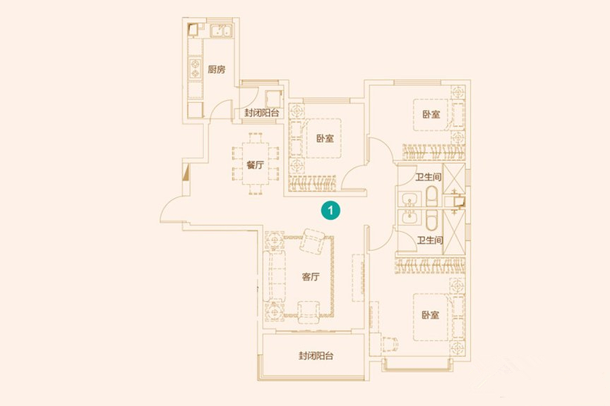 恒大睿城,恒大睿城3室2厅138㎡户型图,朝向-济南凤凰网房产