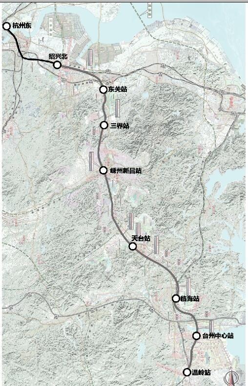 杭绍台铁路线路图