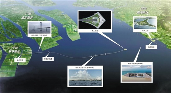 粤港澳大湾区又一跨海桥梁 深中通道工程本月底开工