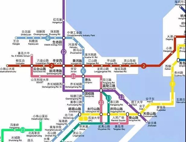 新闻 西海岸 2018青岛地铁28线线版规划图曝光,其中,经过西海岸的有:1