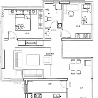 C-4户型：两室两厅一卫