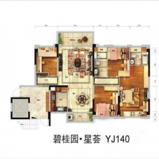 YJ140四室洋房