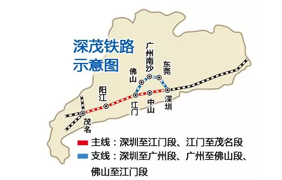 今年6月28日,深茂铁路中"江茂段"将会开通,二期工程"深江段"也即将