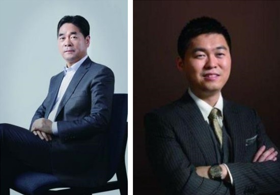 新城控股董事长王振华(左)与总裁王晓松(右)