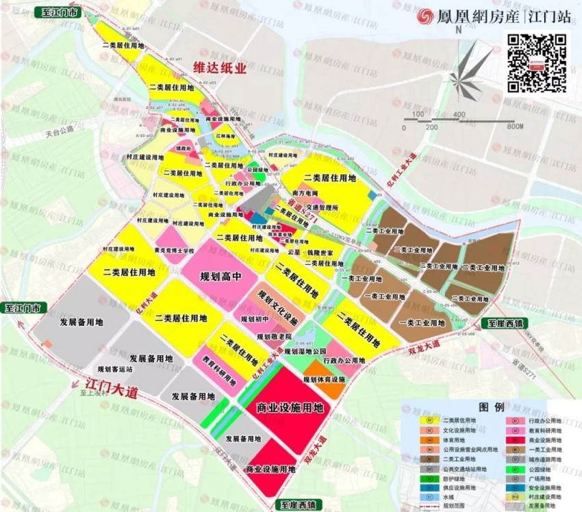 新会双水规划公示!将建3所学校 8.8万㎡湿地公园