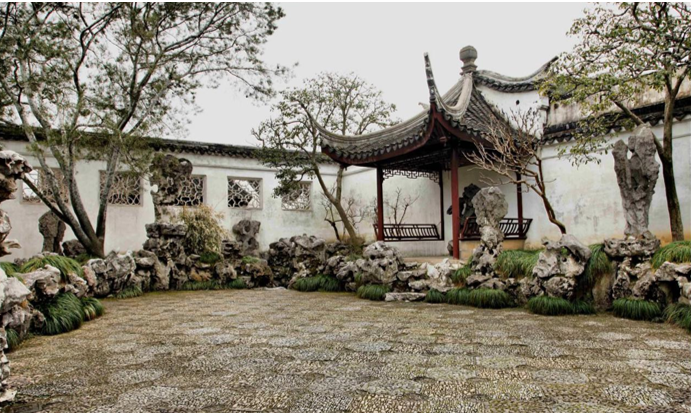 明轩,纽约中国庭院,是以苏州网师园内"殿春簃"为蓝本移植建造,为我国
