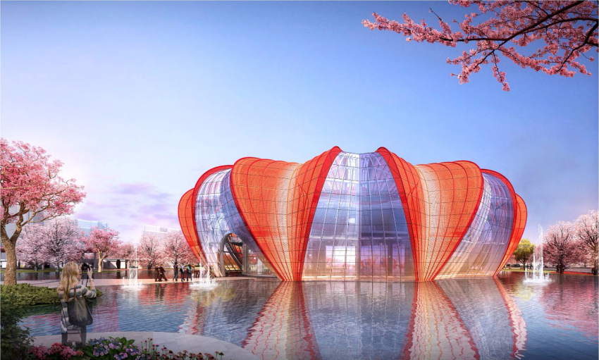 世界最大山丹丹花造型建筑7月20日亮相延安